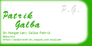 patrik galba business card